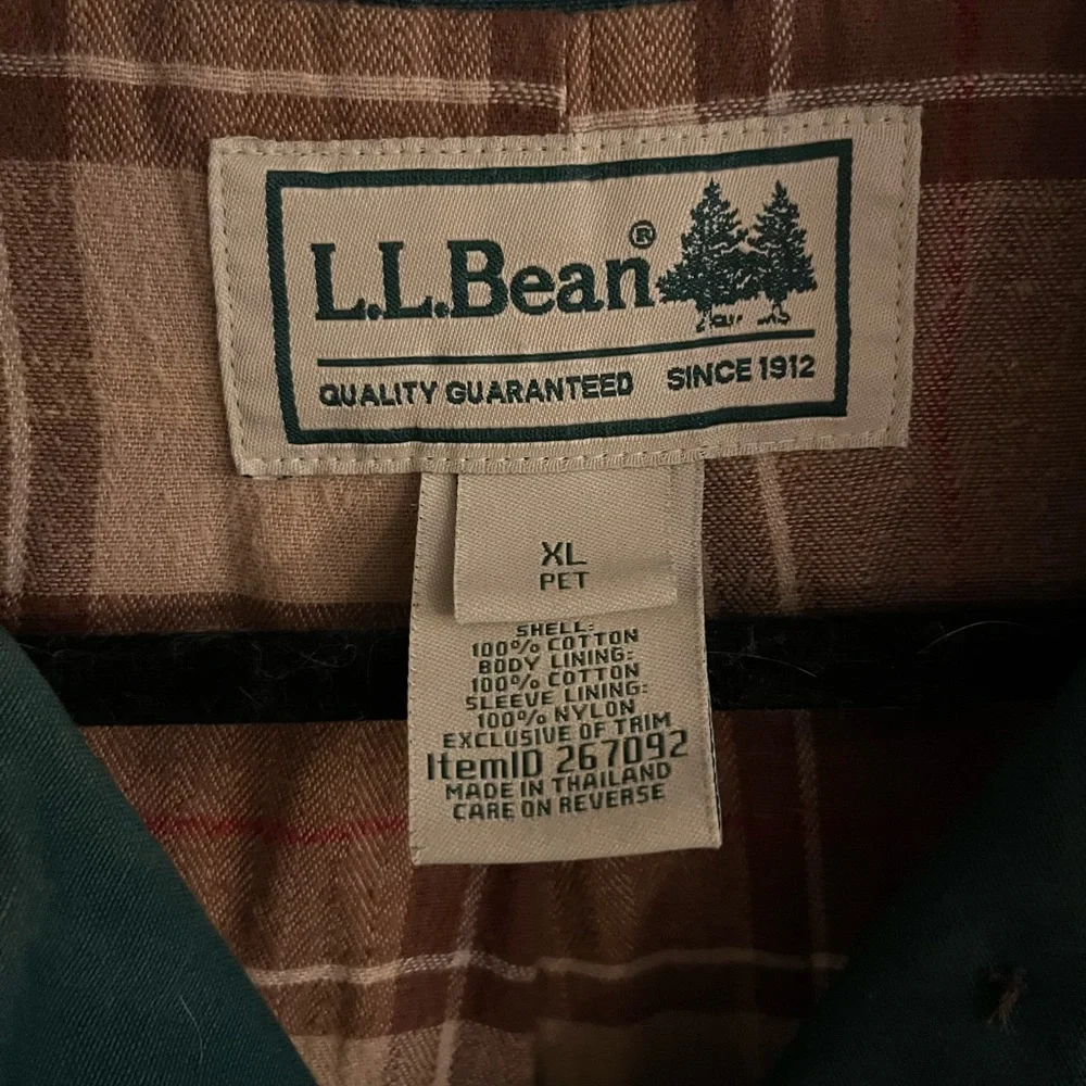 L.L. Bean Women's Teal and Brown utility chore coat - Picture 2 of 3